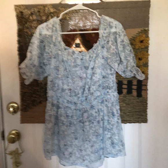 👍Roper off shoulder lrg elastic waist blouse - Picture 2 of 3